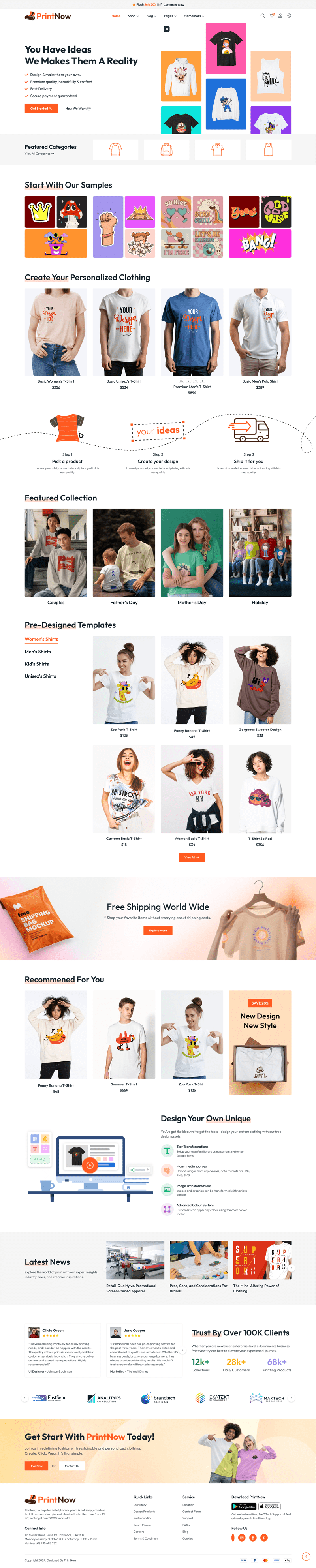 图片[1]-PrintNow-打印商店和定制T恤设计师WordPress主题WooCommerce主题 - LuLunet-LuLunet