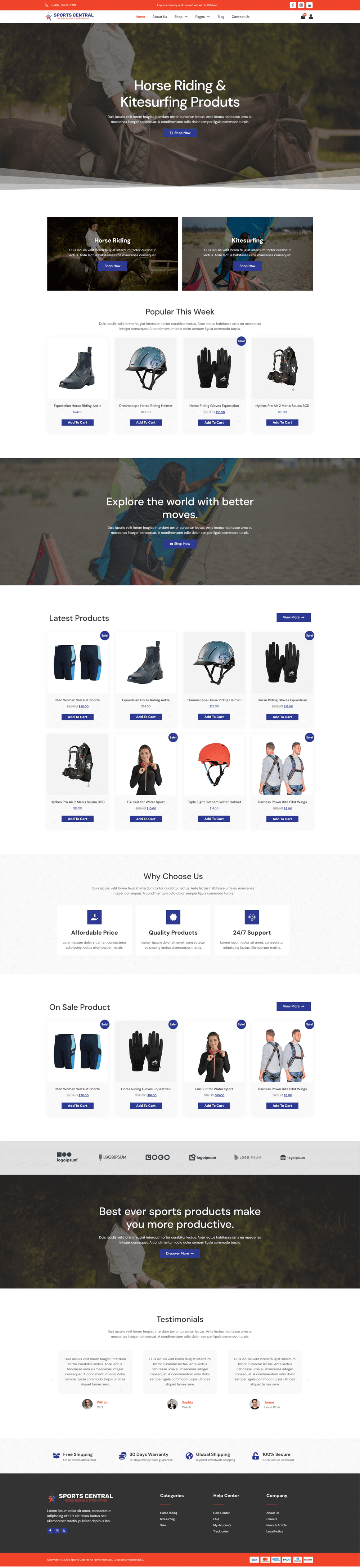 图片[1]-Sports Central-骑马和风筝冲浪运动器材商店WooCommerce模板WooCommerce主题 - LuLunet-LuLunet