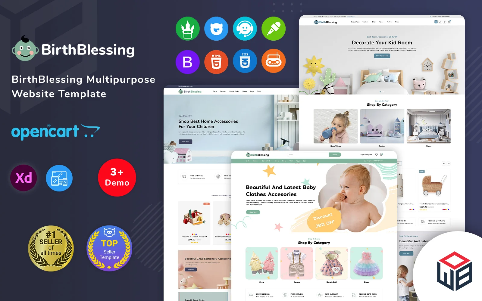 生日祝福-儿童服装和玩具OpenCart Store OpenCart模板 - LuLunet-LuLunet