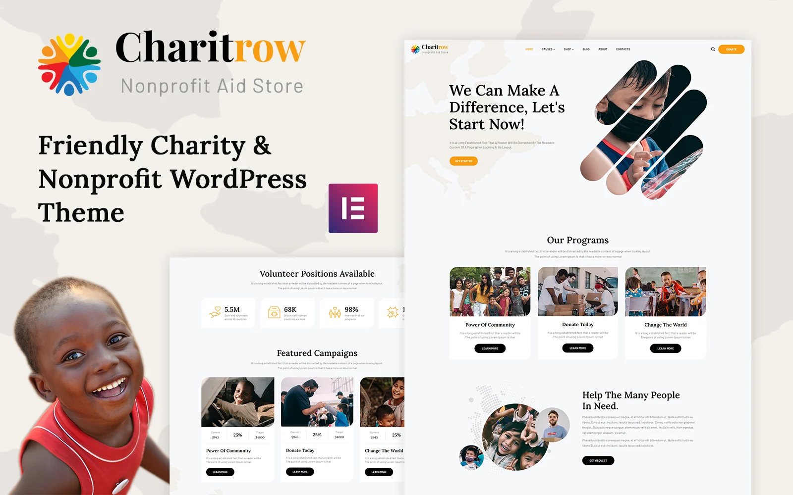 Charitrow-慈善、非营利和捐赠WordPress主题 - LuLunet-LuLunet