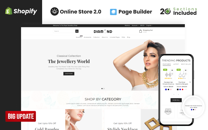 钻石珠宝店Shopify主题 - LuLunet-LuLunet