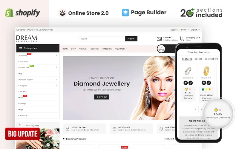 dream-梦想珠宝店Shopify主题 - LuLunet-LuLunet