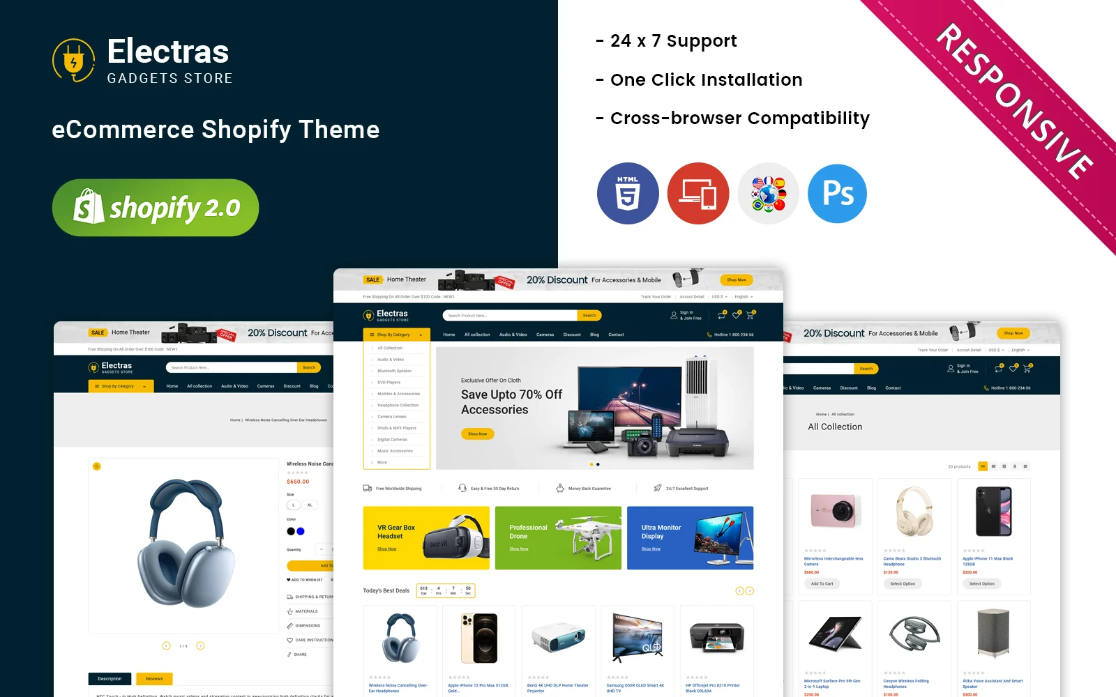 Electras-电子产品和小工具电子商务Shopify主题 - LuLunet-LuLunet