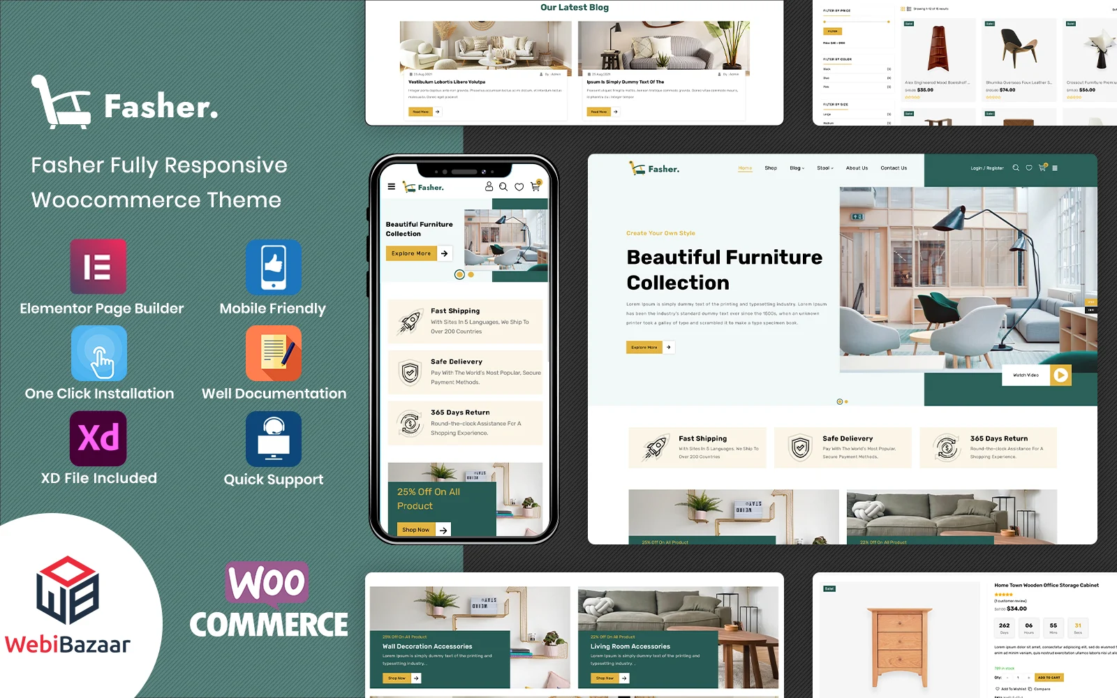 asher - 高端家具元素 WooCommerce 模板 | 优质 WooCommerce 主题