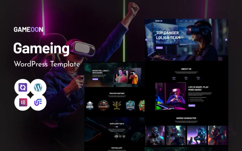 Gameoon-在线游戏WordPress Elementor主题WordPress主题-LuLunet