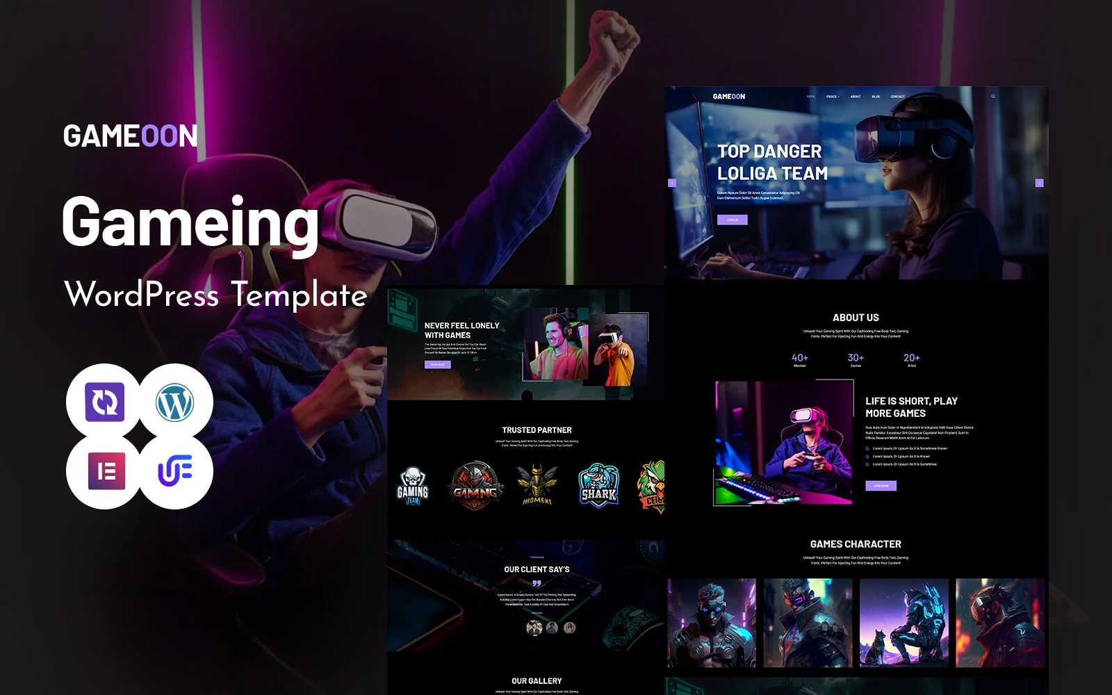 Gameoon-在线游戏WordPress Elementor主题WordPress主题 - LuLunet-LuLunet