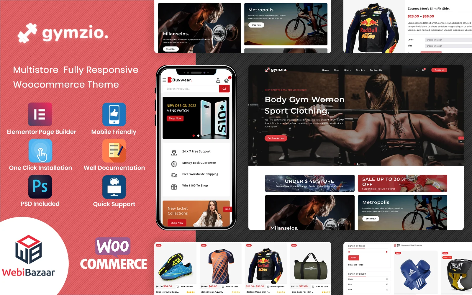 Gymzio - 全方位健身、健身房和运动服 WordPress WooCommerce 主题