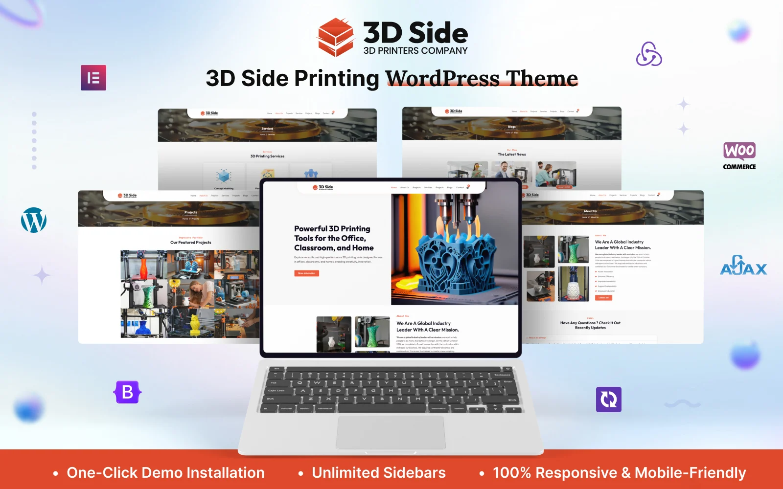 3D侧面打印元素WordPress主题 - LuLunet-LuLunet