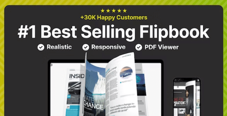 Real 3D FlipBook插件是一款适用于 WordPress 和 HTML 的动画书和 PDF 查看器的插件，创建精美的在线翻页目录、杂志和小册子。将您的 PDF 转换为在线翻书。通过自定义翻页速度、翻页声音、纸张厚度、相机角度、灯光、阴影、缩放级别、不同视图模式、更改颜色、背景和工具栏等任何内容，创建完美适合您内容的翻页书。 - LuLunet-LuLunet