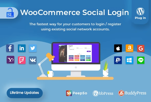 Social Login v2.6.1  Wordpress社媒登录插件  WooCommerce扩展社交登陆插件 - LuLunet-LuLunet