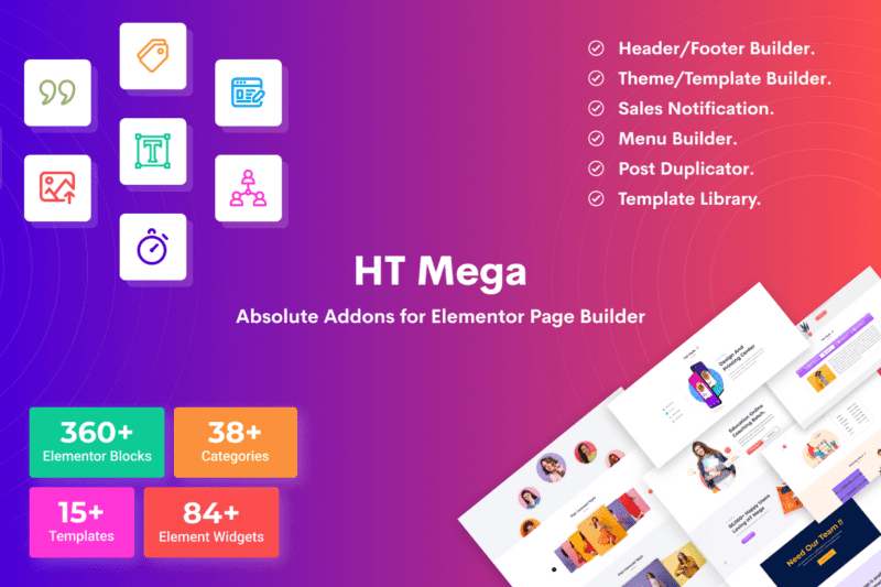 HT Mega Pro v1.8.5   Elementor扩展插件-LuLunet
