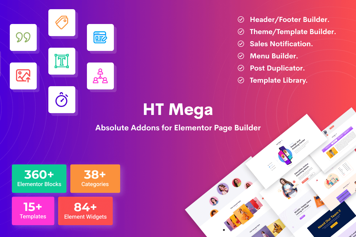 HT Mega Pro v1.8.5  Elementor扩展插件 - LuLunet-LuLunet