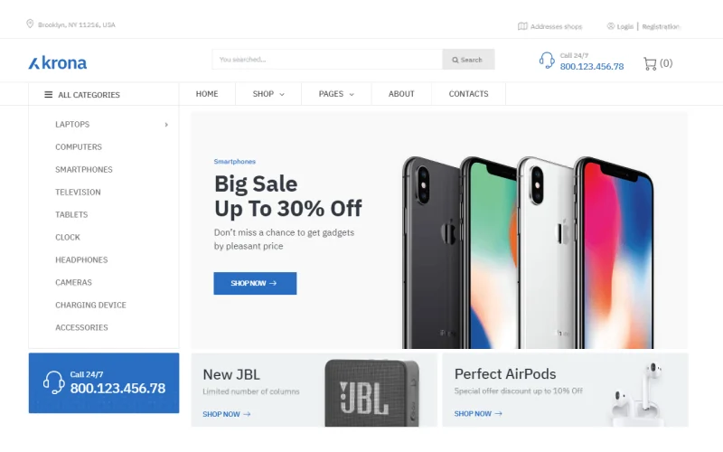 Krona-电子电子商务经典Elementor WooCommerce主题 - LuLunet-LuLunet