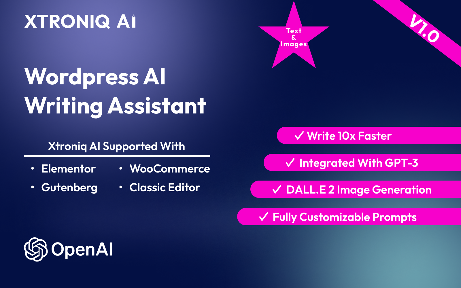 XtroniqAI-WordPress AI编写内容生成插件
