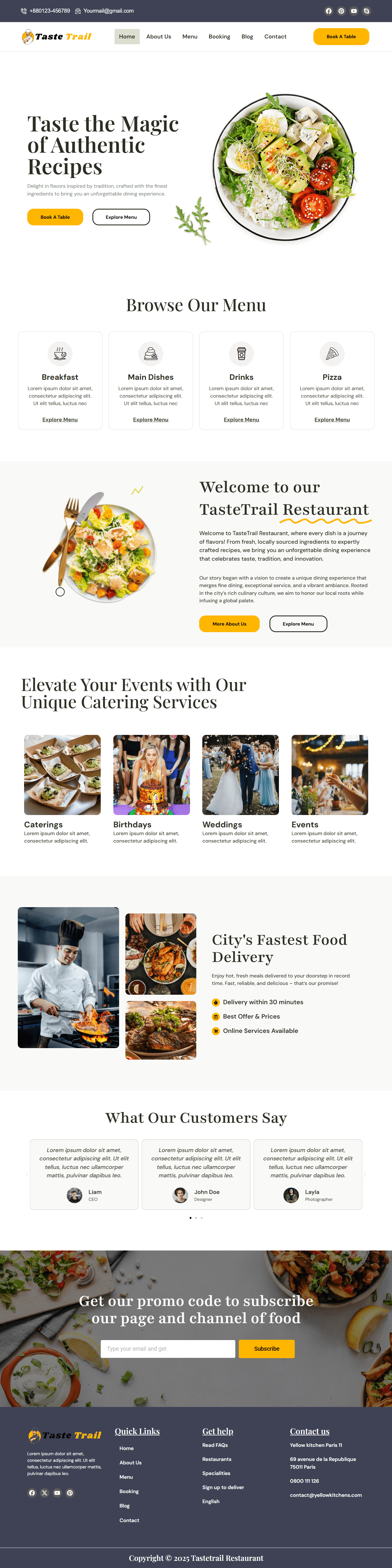 图片[1]-TasTrail- Restaurant 餐厅主题 WordPress Theme - LuLunet-LuLunet