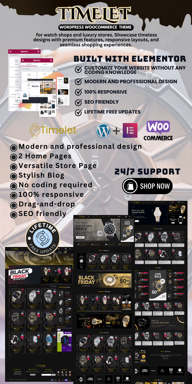 图片[1]-Timelet - 豪华腕表销售 WordPress WooCommerce Elementor 主题 - LuLunet-LuLunet