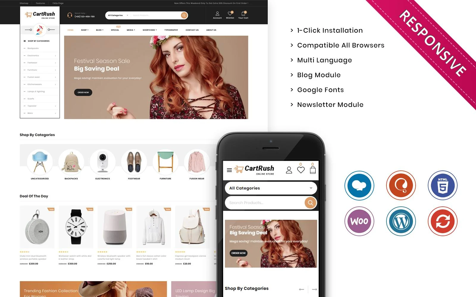Cartrush Multipurpose Responsive WooCommerce Theme 多用途主题 - LuLunet-LuLunet