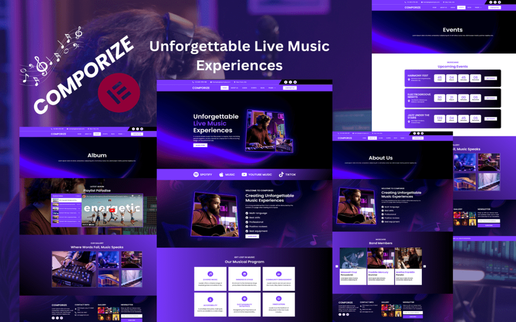图片[1]-Comporize - Best Music Elementor Template Kit Elementor Kit 音乐主题 wordpress - LuLunet-LuLunet