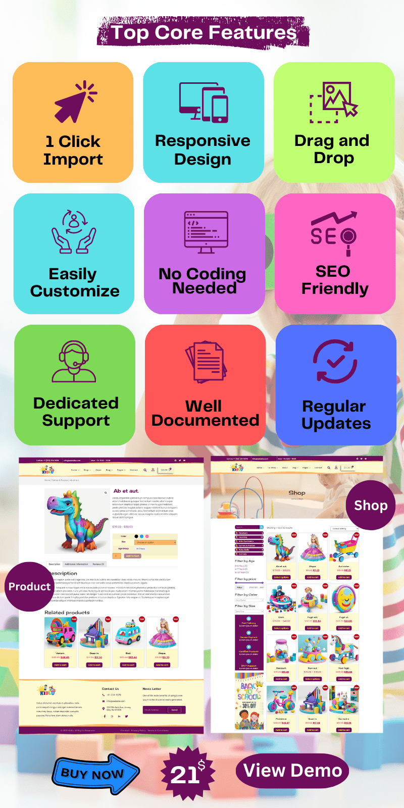 图片[2]-Kidlu-用于玩具、服装和时装店的WooCommerce Elementor模板套件Elementor Kit - LuLunet-LuLunet