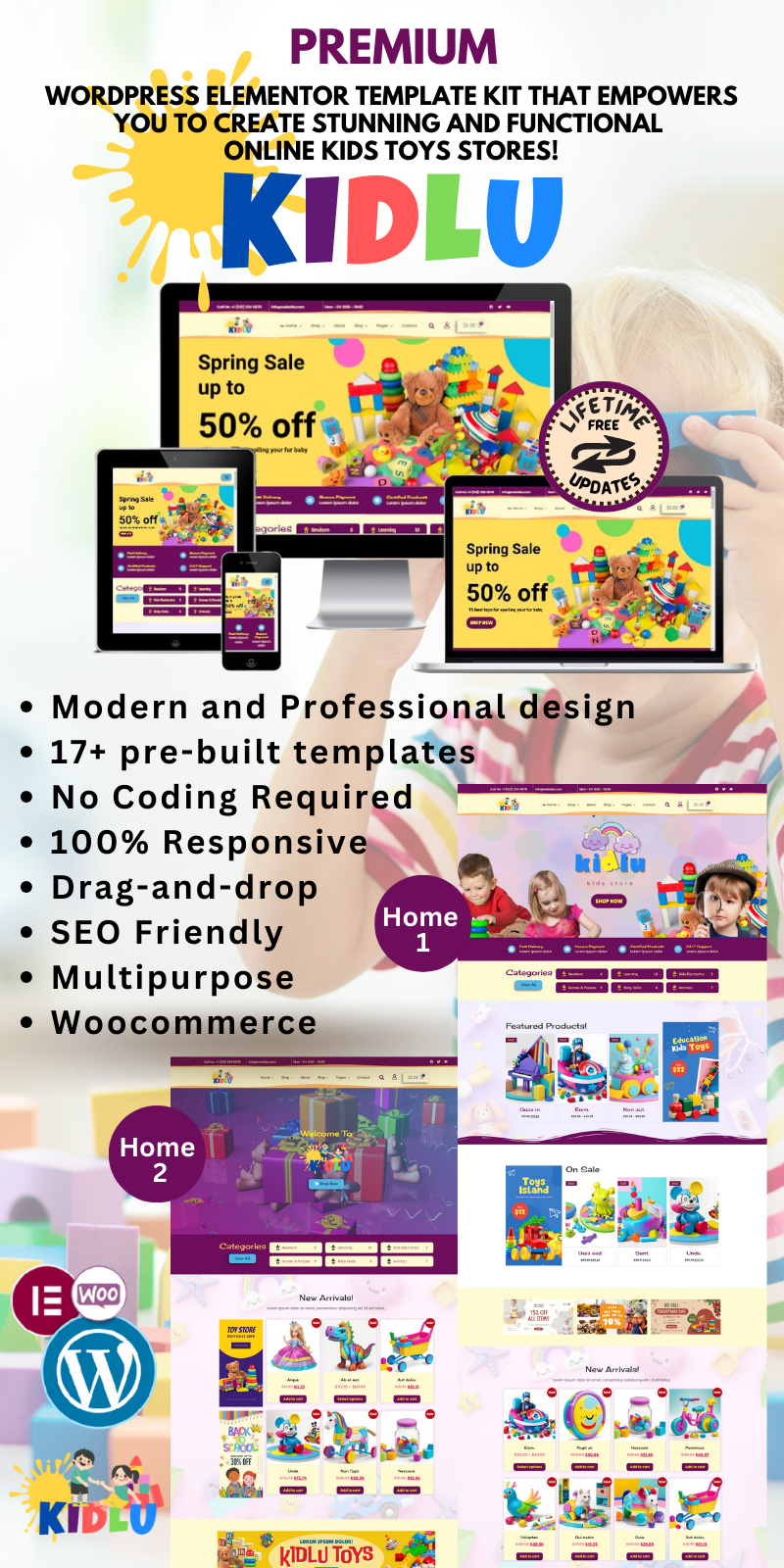 图片[1]-Kidlu-用于玩具、服装和时装店的WooCommerce Elementor模板套件Elementor Kit - LuLunet-LuLunet