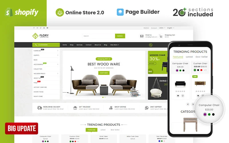 Flory Furniture Store 家具商店 Shopify Theme - LuLunet-LuLunet