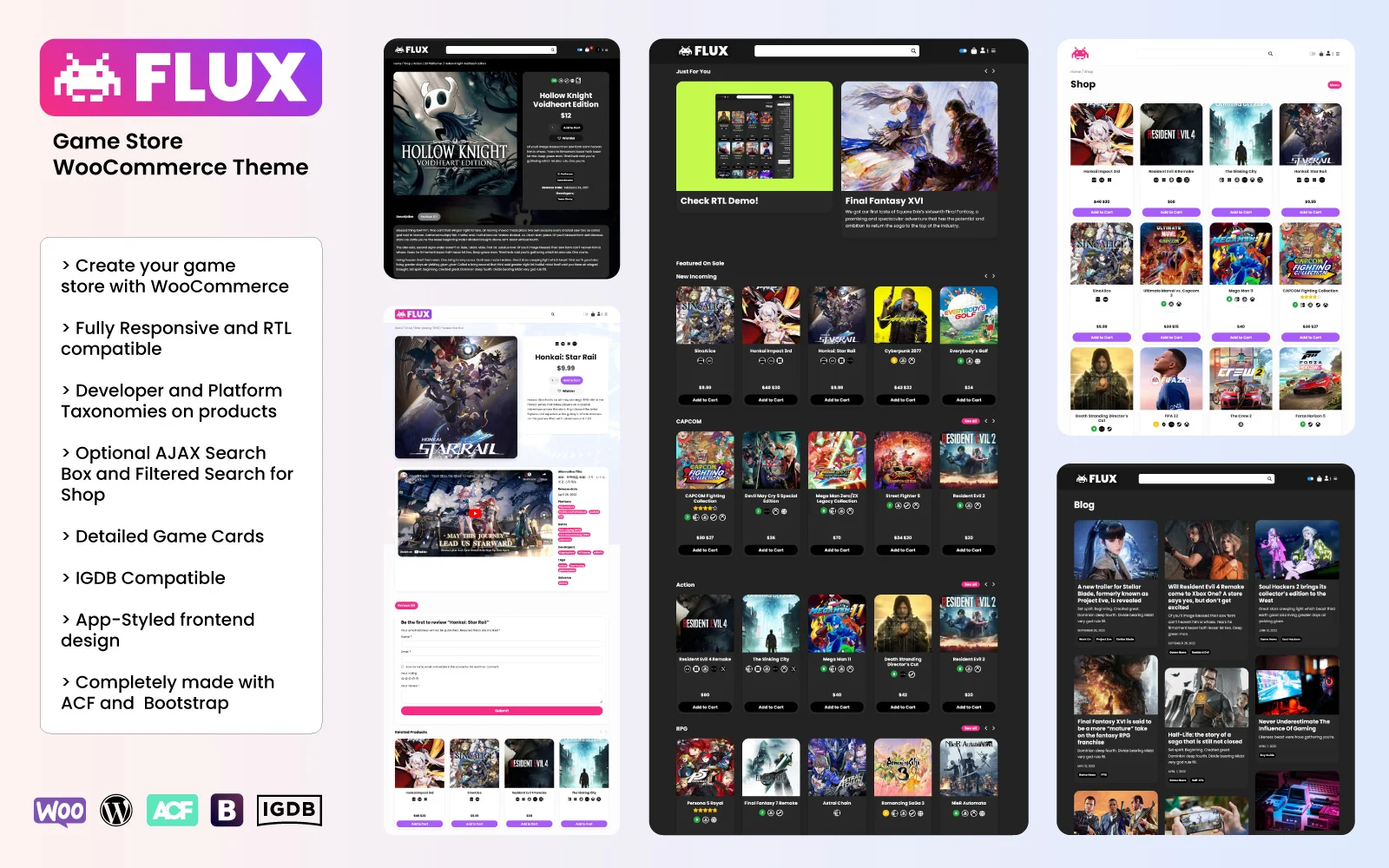 FLUX - Game Store WooCommerce Theme + RTL 游戏商店 - LuLunet-LuLunet