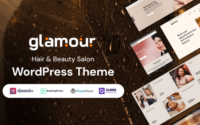 Glamour - 发型沙龙 Hair and Beauty Salon WordPress Theme-LuLunet
