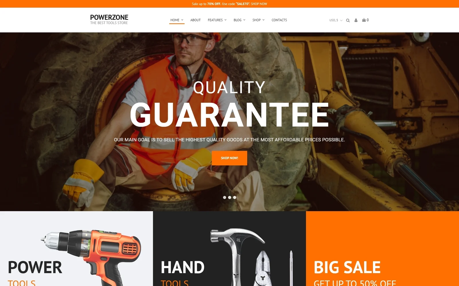 PowerZone-工具商店元素WooCommerce主题 - LuLunet-LuLunet