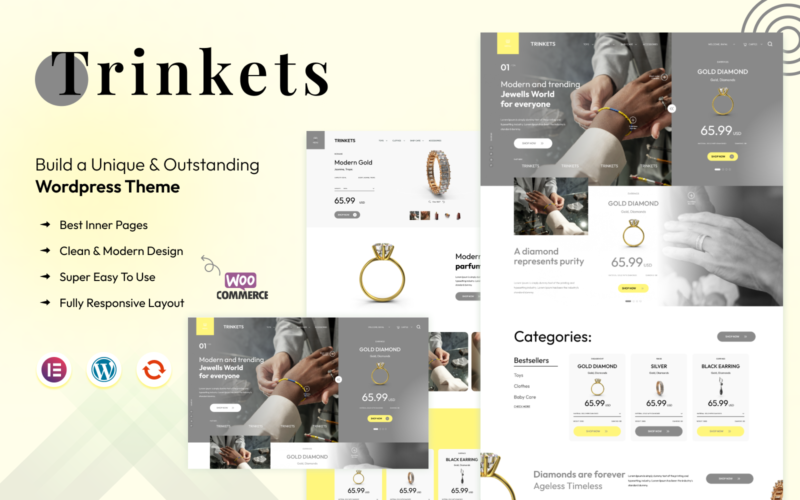 Trinkets - Stylish Jewelry & Imitation Store - WordPress Theme WooCommerce Theme-LuLunet