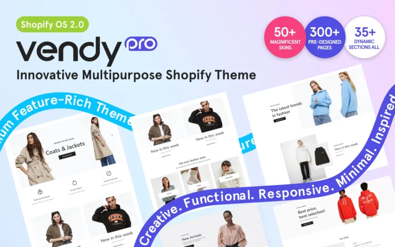 Vendy Pro - 革命性多用途电商主题 Innovative Multipurpose Shopify Theme OS 2.0-LuLunet