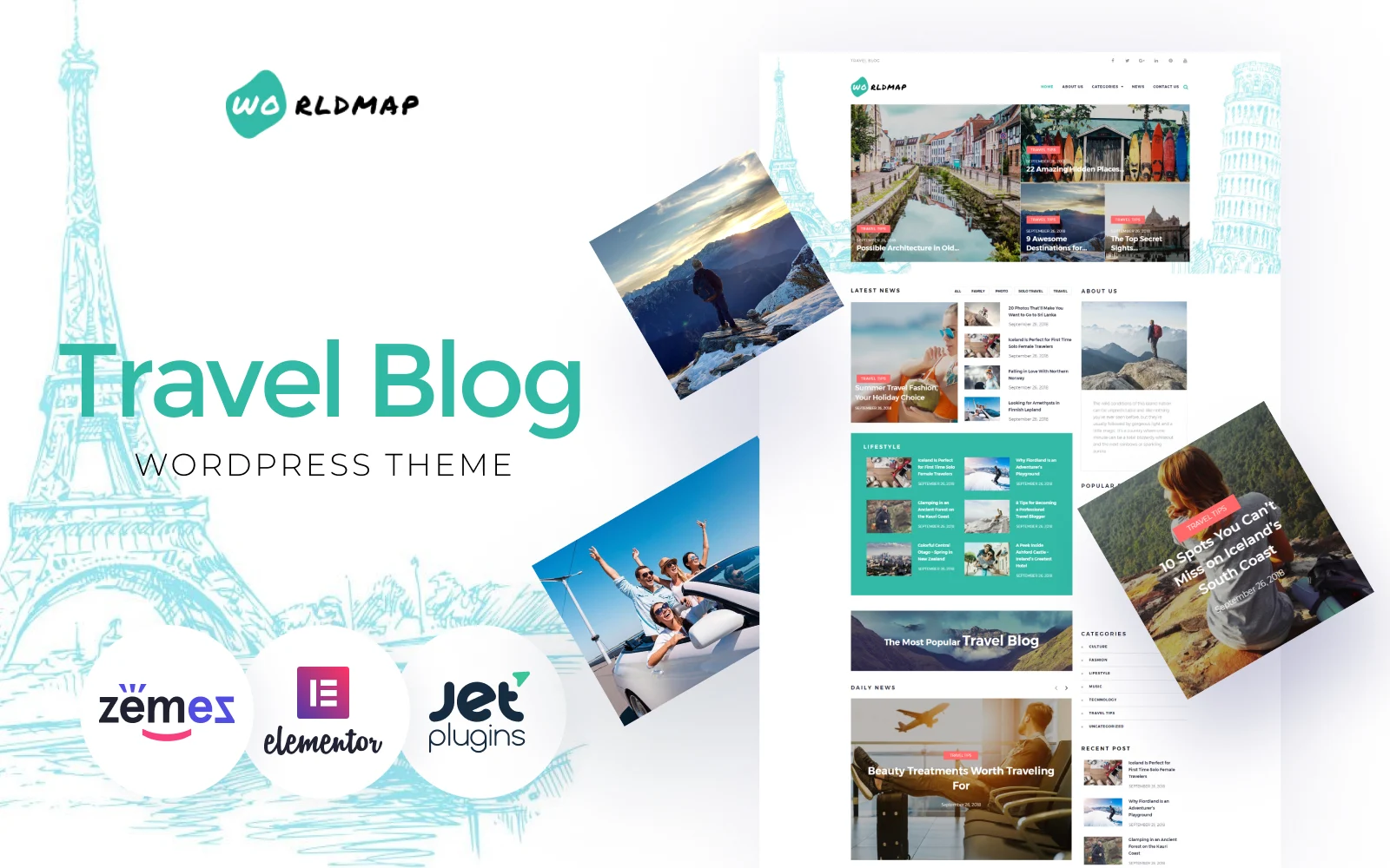 旅行博客 - Travel Photo Blog WordPress  Elementor 主题 - LuLunet-LuLunet